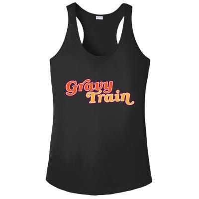 Gravy Train Retro Thanksgiving Ladies PosiCharge Competitor Racerback Tank