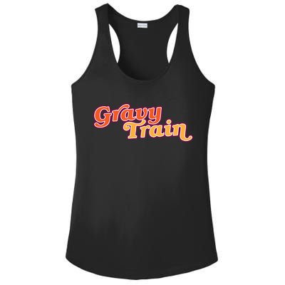 Gravy Train Retro Thanksgiving Ladies PosiCharge Competitor Racerback Tank