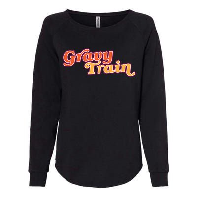 Gravy Train Retro Thanksgiving Womens California Wash Sweatshirt