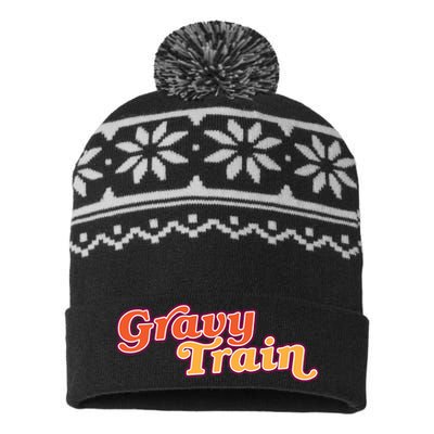 Gravy Train Retro Thanksgiving USA-Made Snowflake Beanie