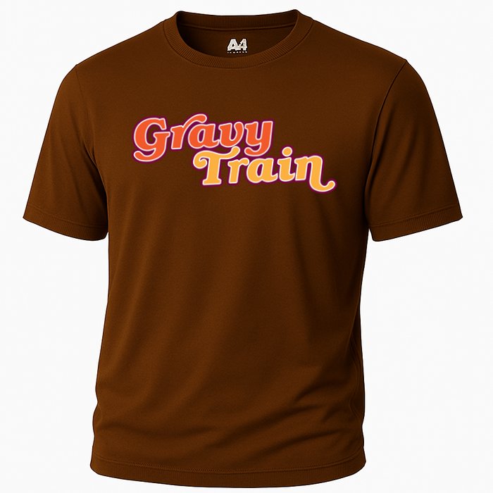 Gravy Train Retro Thanksgiving Cooling Performance Crew T-Shirt