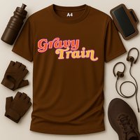 Gravy Train Retro Thanksgiving Cooling Performance Crew T-Shirt