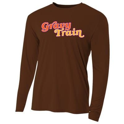 Gravy Train Retro Thanksgiving Cooling Performance Long Sleeve Crew