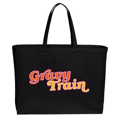 Gravy Train Retro Thanksgiving Cotton Canvas Jumbo Tote