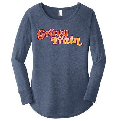 Gravy Train Retro Thanksgiving Women's Perfect Tri Tunic Long Sleeve Shirt