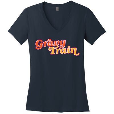 Gravy Train Retro Thanksgiving Women's V-Neck T-Shirt