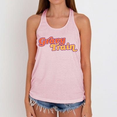 Gravy Train Retro Thanksgiving Women's Knotted Racerback Tank