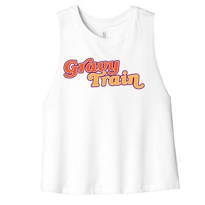 Gravy Train Retro Thanksgiving Women's Racerback Cropped Tank