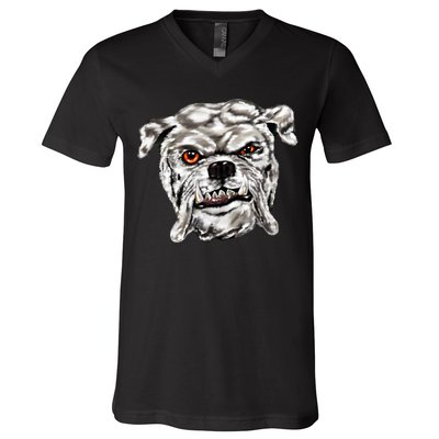 Gray Bulldog V-Neck T-Shirt