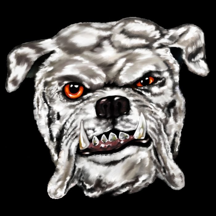 Gray Bulldog Button