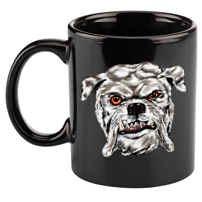 Gray Bulldog 11oz C Handle Ceramic Mug