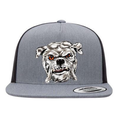 Gray Bulldog Flat Bill Trucker Hat