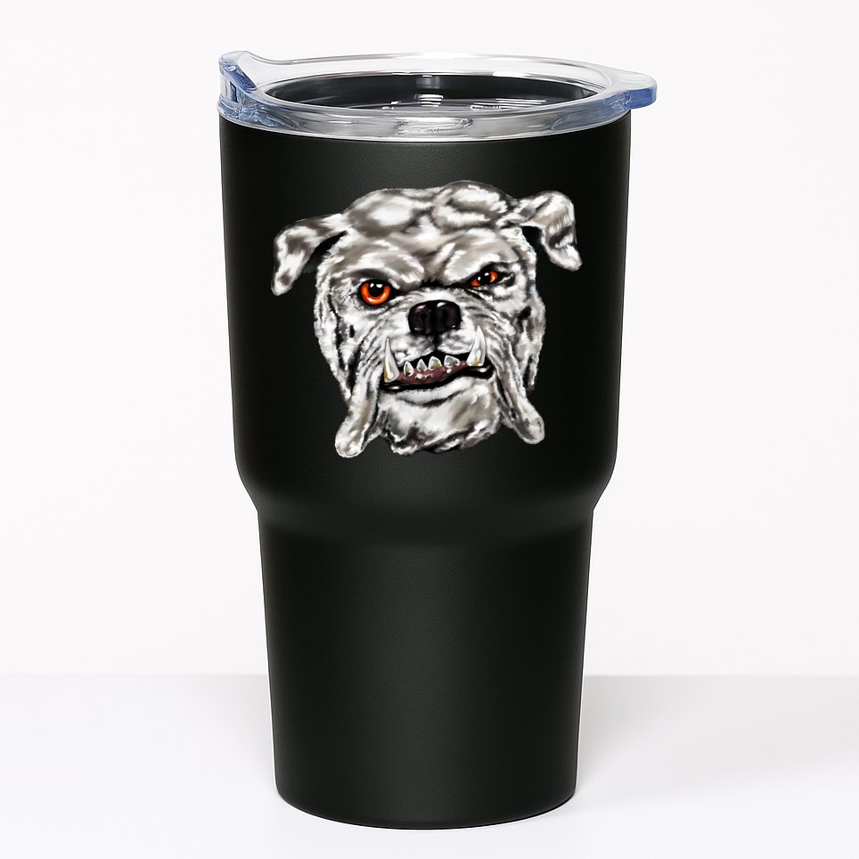 Gray Bulldog Tumbler