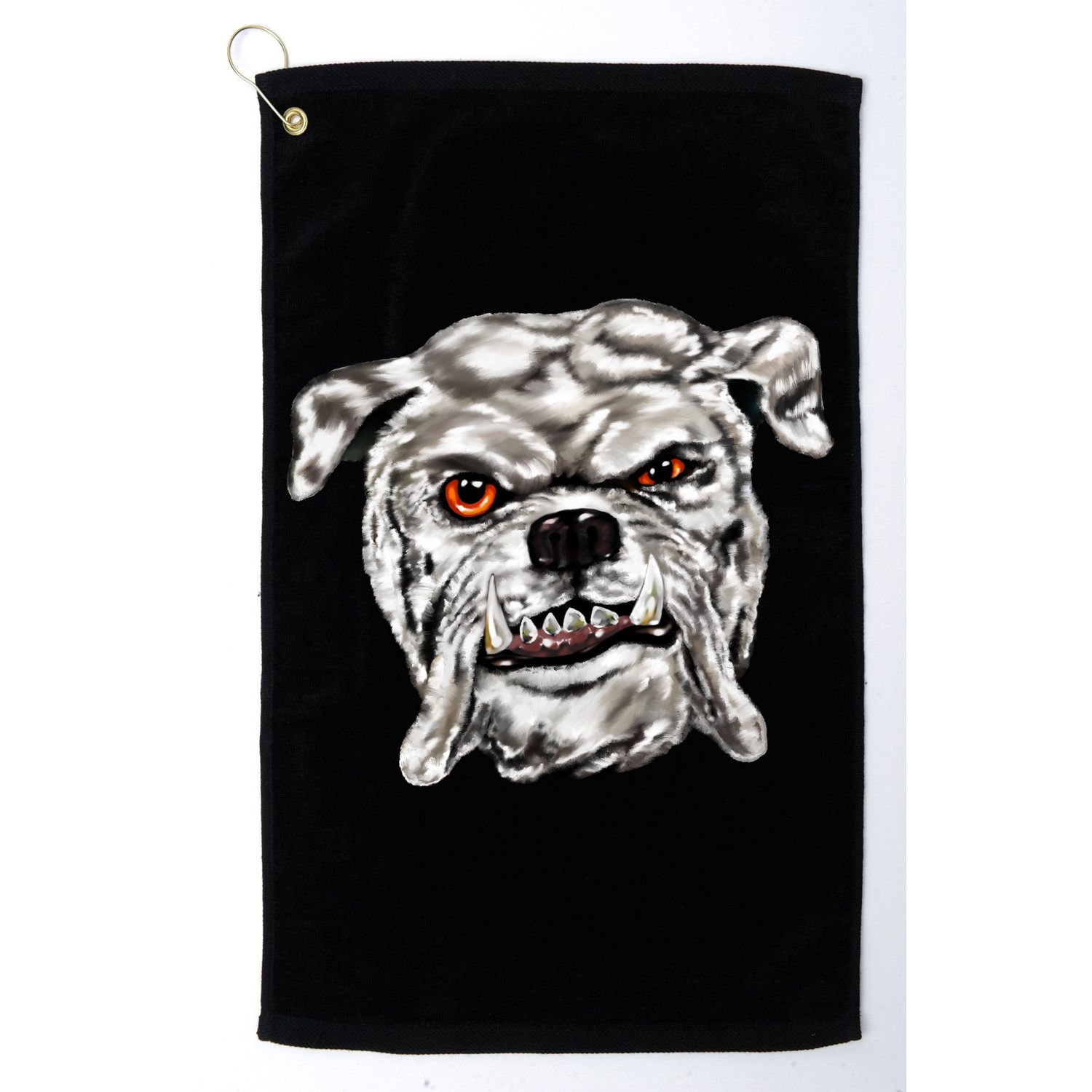 Gray Bulldog Golf Towel