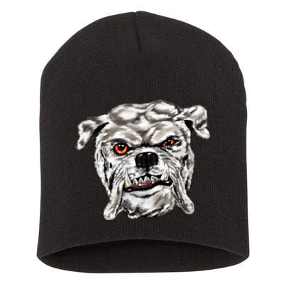 Gray Bulldog Short Acrylic Beanie