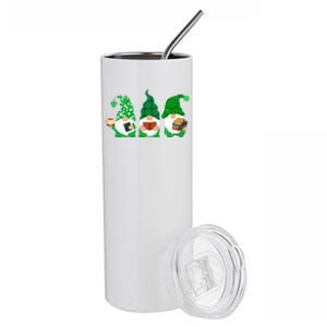 Gnome Reading Book St Patricks Day For Book Lover Bookworm Gift Stainless Steel Tumbler