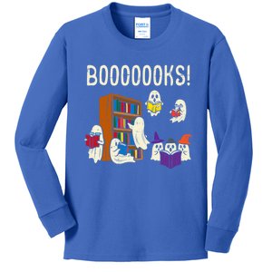 Ghosts Reading Books Teacher Halloween Librarian Boooks Meaningful Gift Kids Long Sleeve Shirt