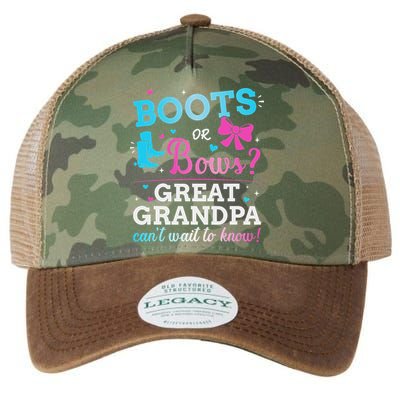 Gender Reveal Boots Or Bows Great Grandpa Baby Party Legacy Tie Dye Trucker Hat