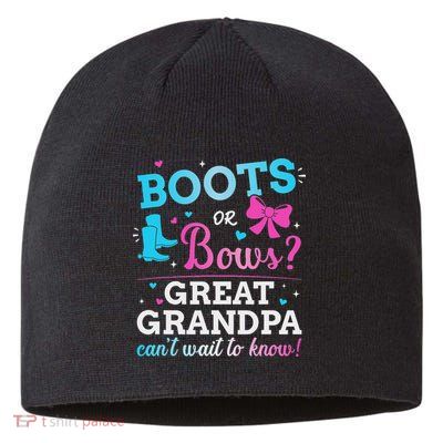 Gender Reveal Boots Or Bows Great Grandpa Baby Party Sustainable Beanie