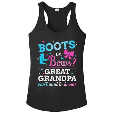 Gender Reveal Boots Or Bows Great Grandpa Baby Party Ladies PosiCharge Competitor Racerback Tank