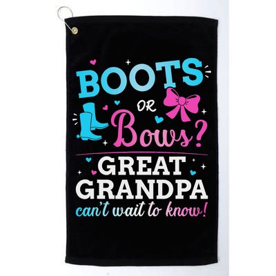 Gender Reveal Boots Or Bows Great Grandpa Baby Party Golf Towel