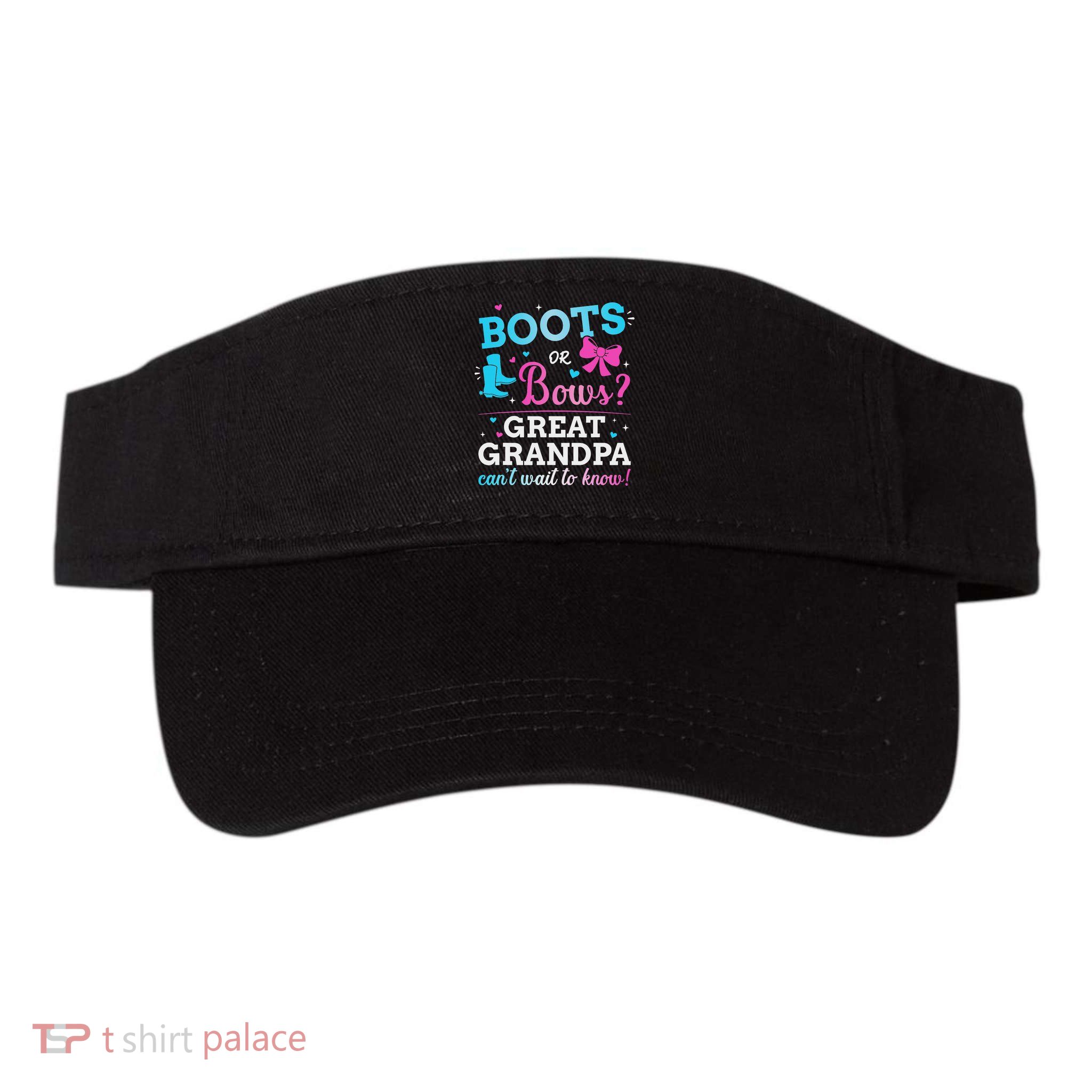 Gender Reveal Boots Or Bows Great Grandpa Baby Party Visor