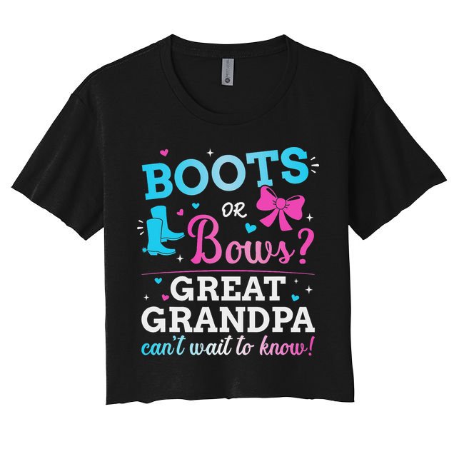Gender Reveal Boots Or Bows Great Grandpa Baby Party Crop Top