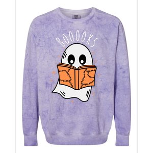 Ghost Reading Books Halloween Colorblast Crewneck Sweatshirt