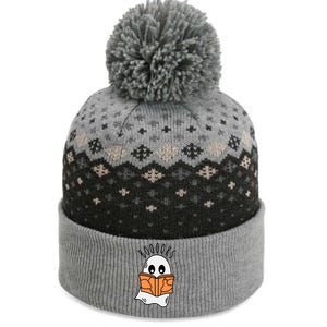 Ghost Reading Books Halloween The Baniff Cuffed Pom Beanie