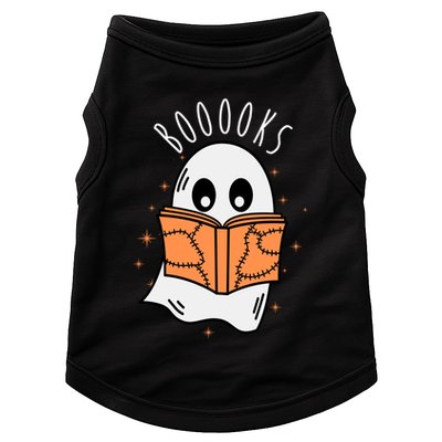 Ghost Reading Books Halloween Doggie Tank