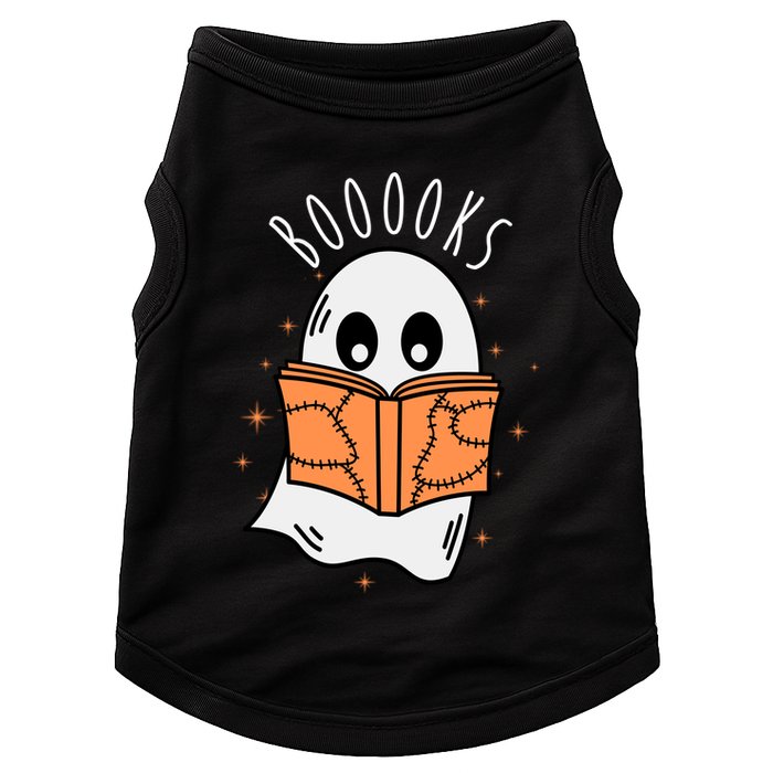 Ghost Reading Books Halloween Doggie Tank