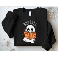 Ghost Reading Books Halloween Sweatshirt