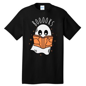 Ghost Reading Books Halloween Tall T-Shirt