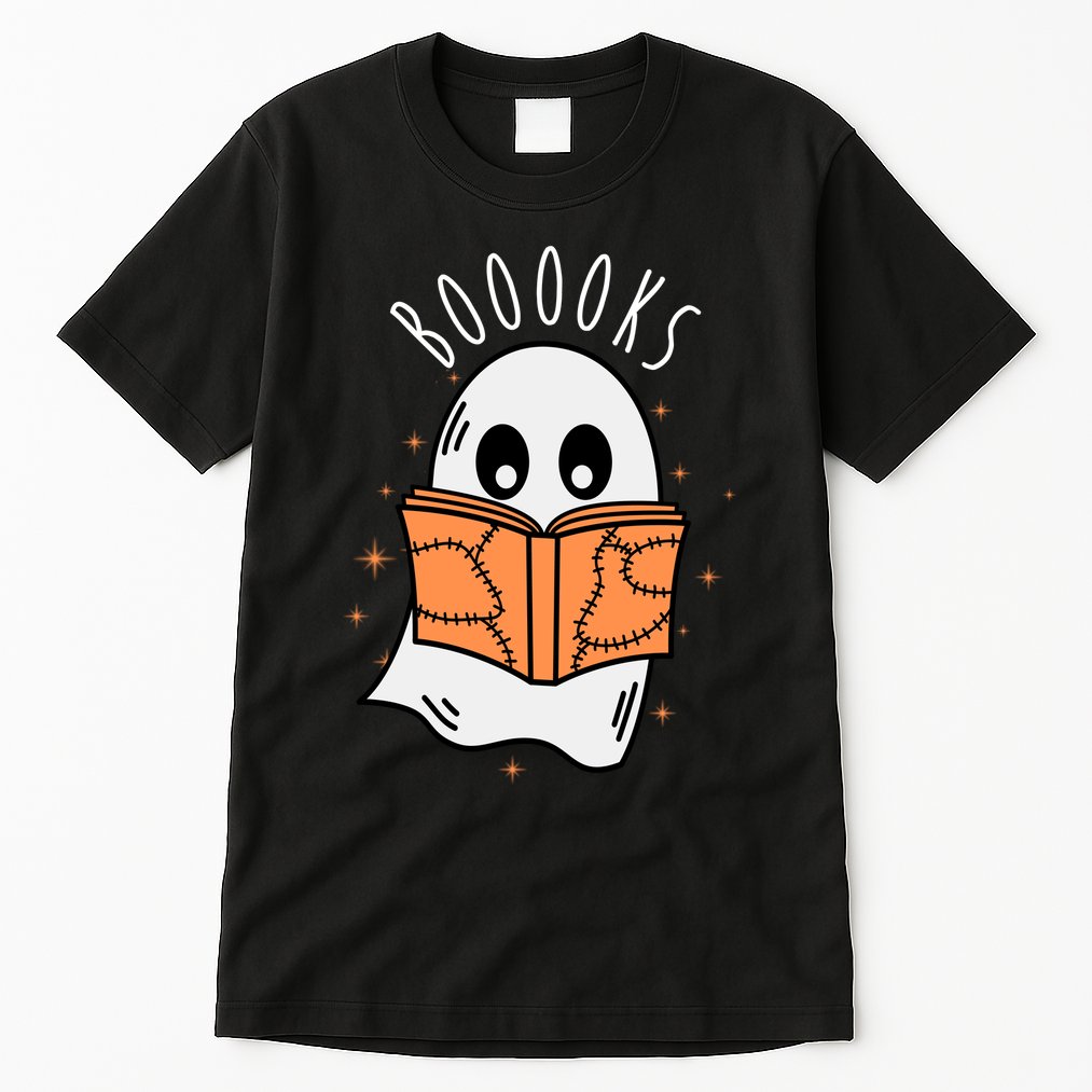 Ghost Reading Books Halloween Tall T-Shirt