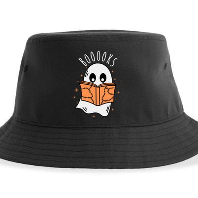 Ghost Reading Books Halloween Sustainable Bucket Hat
