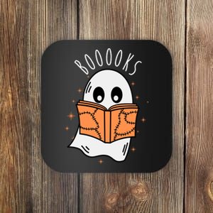 Ghost Reading Books Halloween Coaster