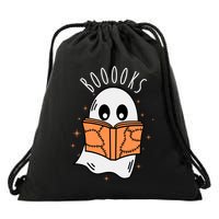 Ghost Reading Books Halloween Drawstring Bag