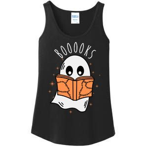 Ghost Reading Books Halloween Ladies Essential Tank