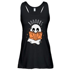 Ghost Reading Books Halloween Ladies Essential Flowy Tank