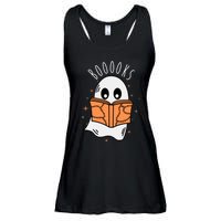 Ghost Reading Books Halloween Ladies Essential Flowy Tank