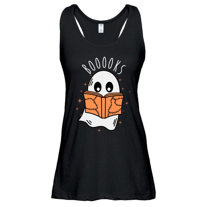 Ghost Reading Books Halloween Ladies Essential Flowy Tank