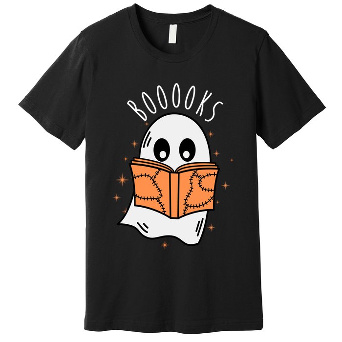 Ghost Reading Books Halloween Premium T-Shirt