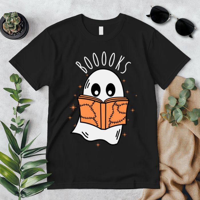 Ghost Reading Books Halloween Premium T-Shirt