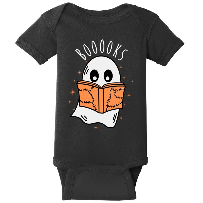 Ghost Reading Books Halloween Baby Bodysuit