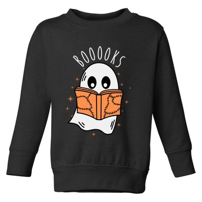 Ghost Reading Books Halloween Toddler Sweatshirt