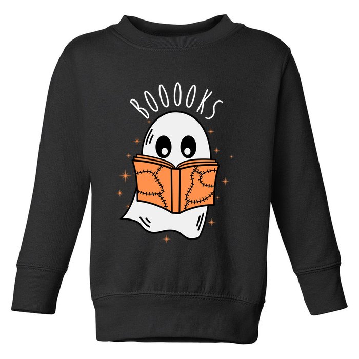 Ghost Reading Books Halloween Toddler Sweatshirt
