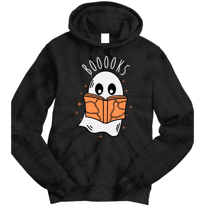 Ghost Reading Books Halloween Tie Dye Hoodie