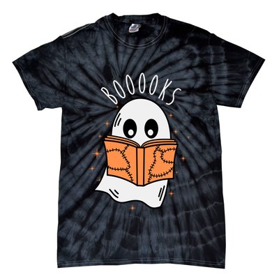 Ghost Reading Books Halloween Tie-Dye T-Shirt