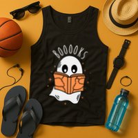 Ghost Reading Books Halloween Tank Top