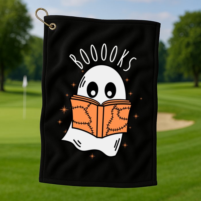 Ghost Reading Books Halloween Golf Towel